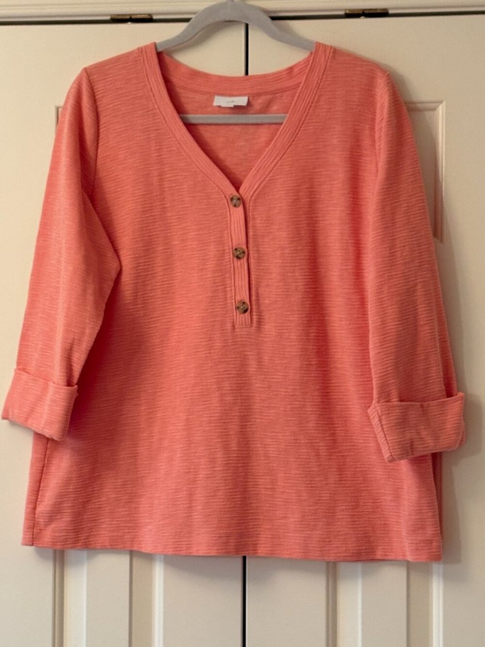 NWOT J.Jill Tangelo Henley Top  Sz L